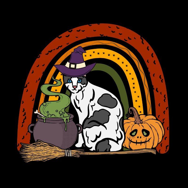 Mignon chat japonais Bobtail Halloween
