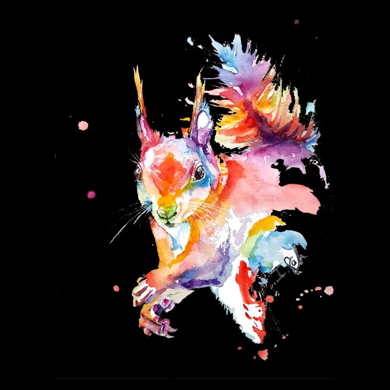 Aquarelle colorée écureuil