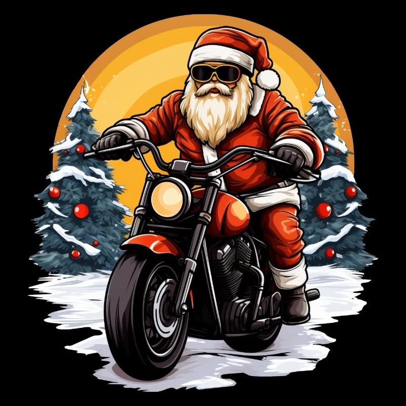 Motorradfahrer Weihnachtsmann