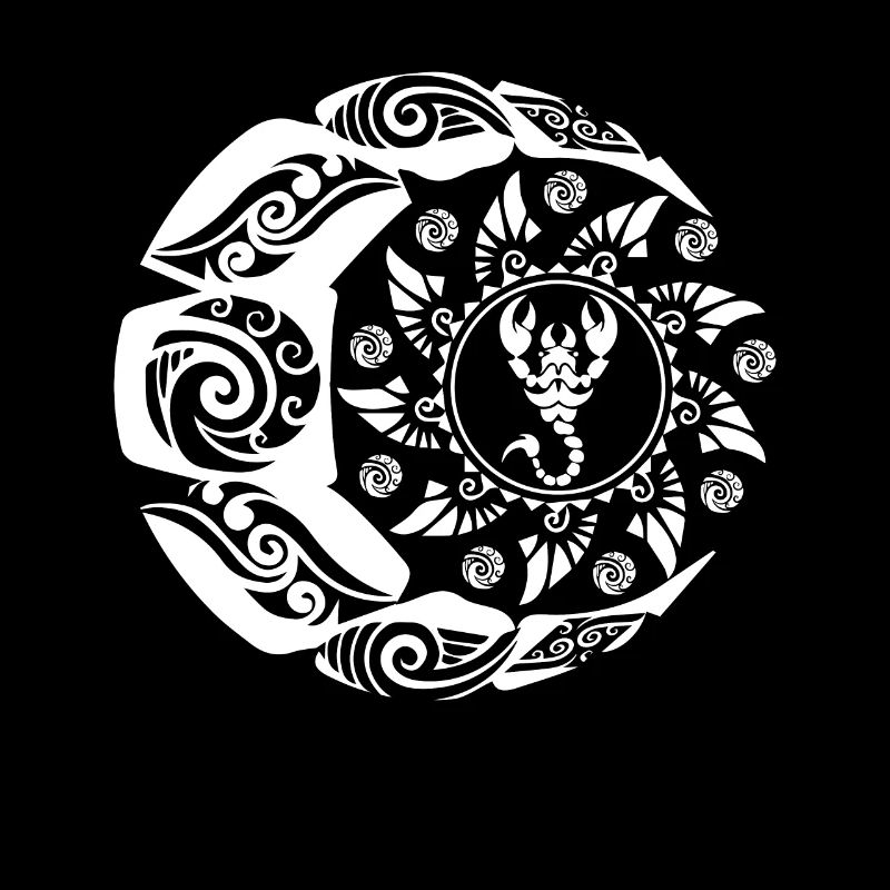 Maori scorpion polynesia tattoo sun moon