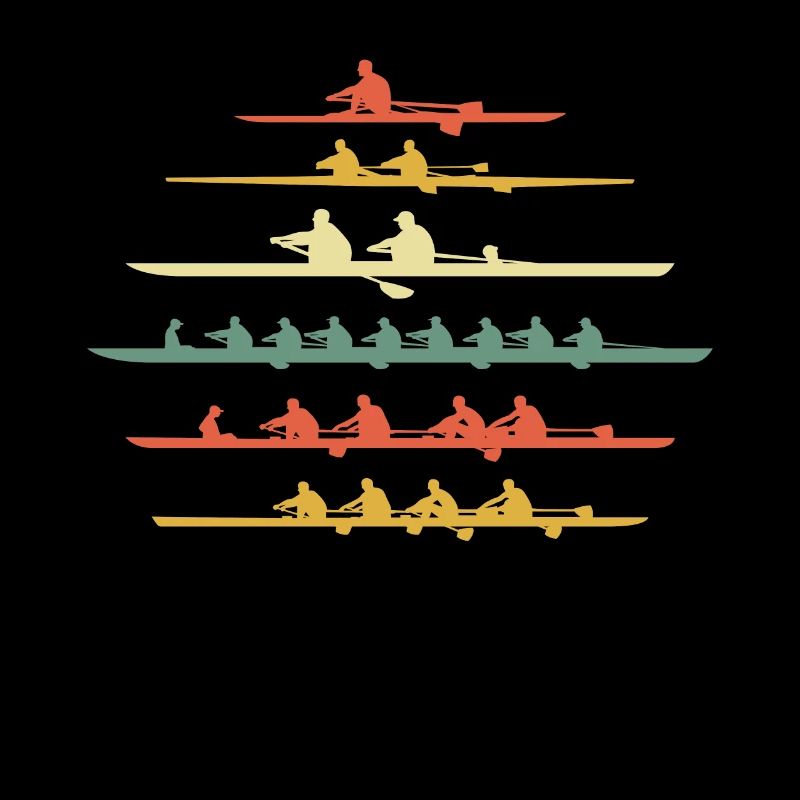 Rowing Vintage Eighth Retro Foursome Two Rowers