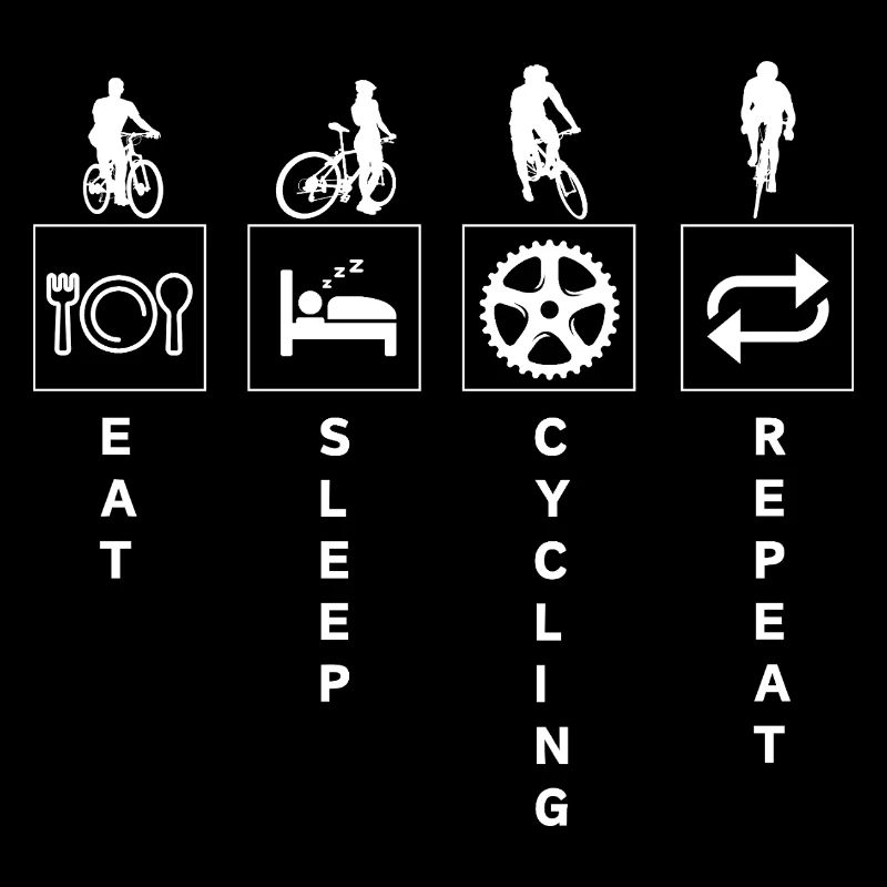 Citation de cyclisme drôle manger dormir répéter