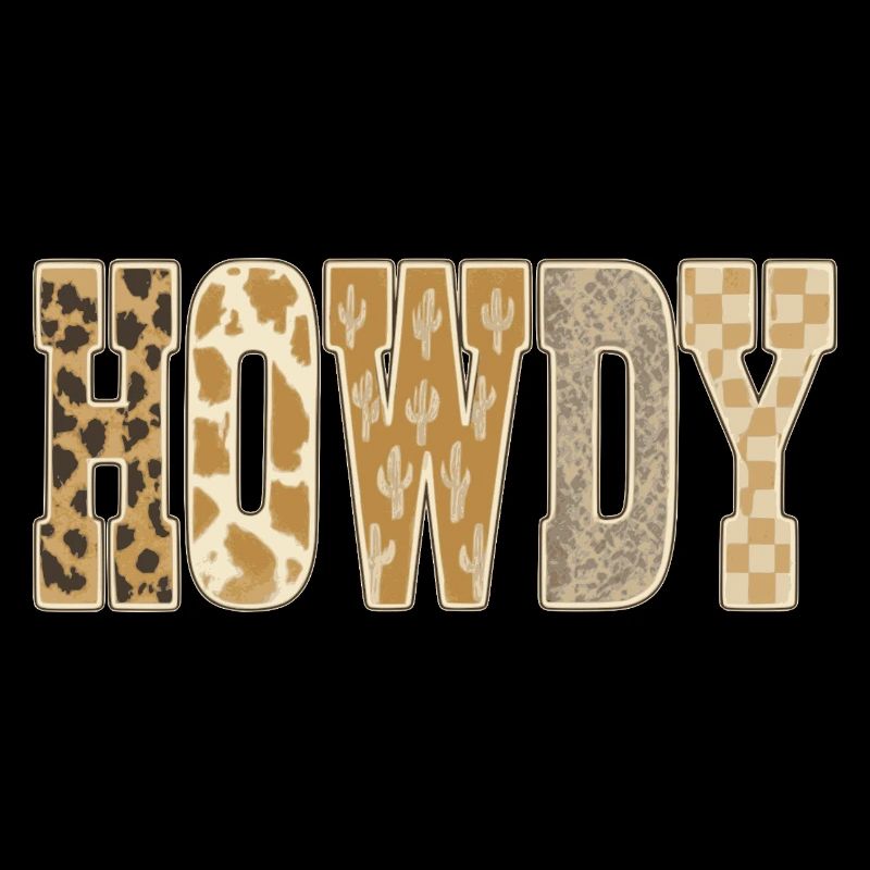 Howdy Desert Cactus Pattern Cowboy