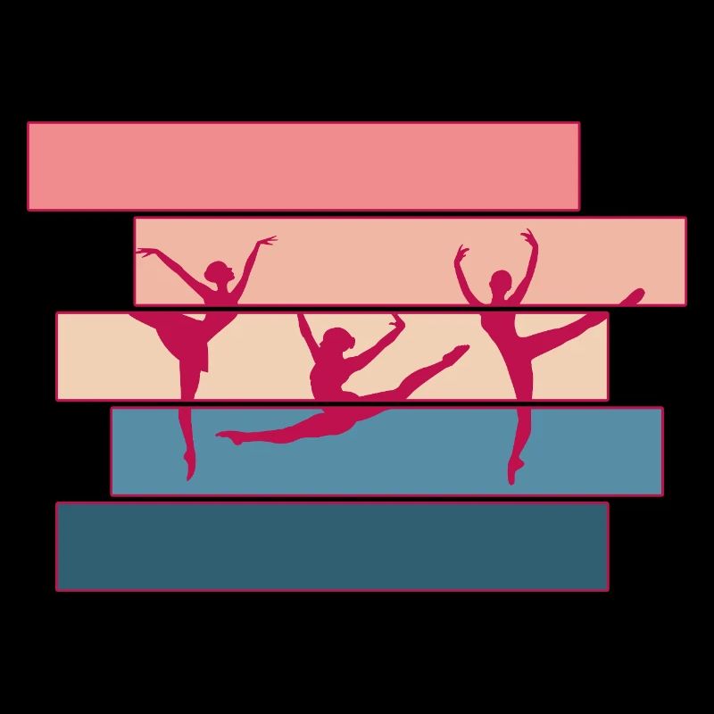 Dance Silhouettes Block Pattern Ribbon