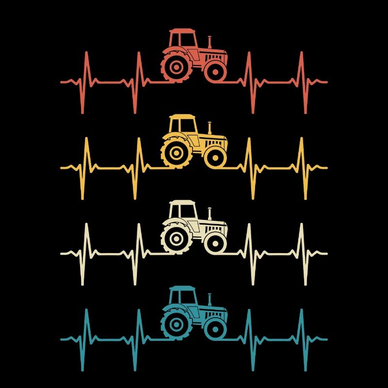 Retro Tractor Heartbeat Farmer