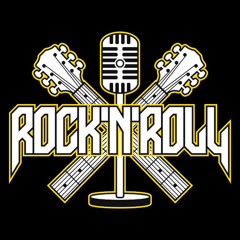 RocknRoll Crest mit Gitarren und Mikrofon