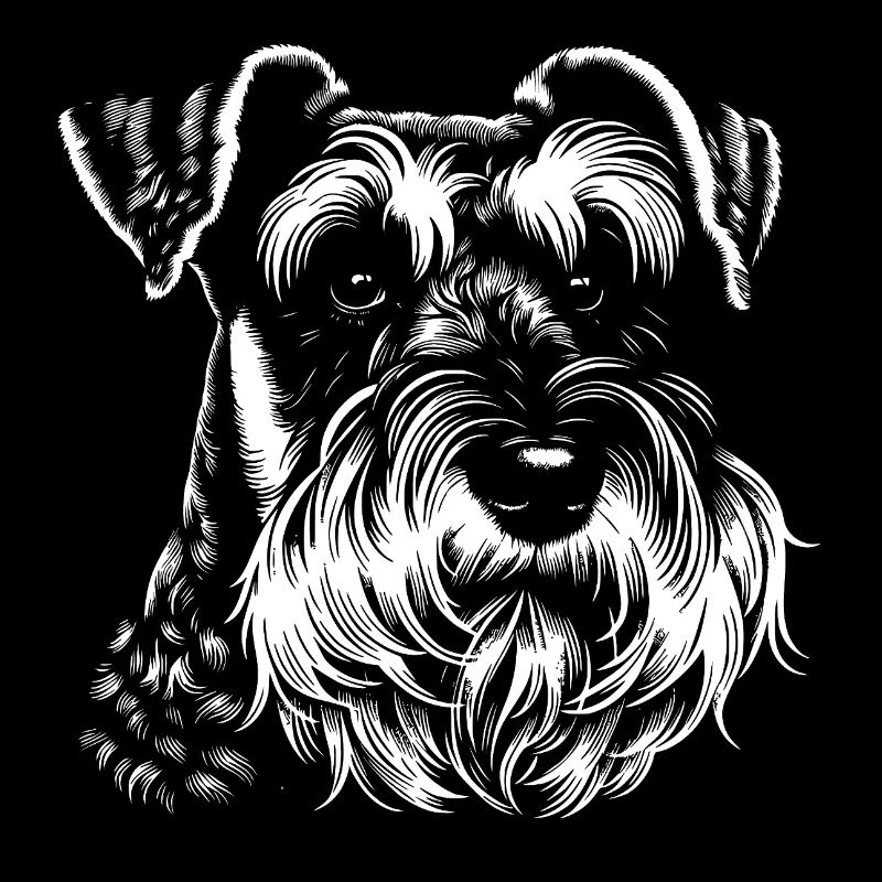 Schnauzer Line Style Portrait