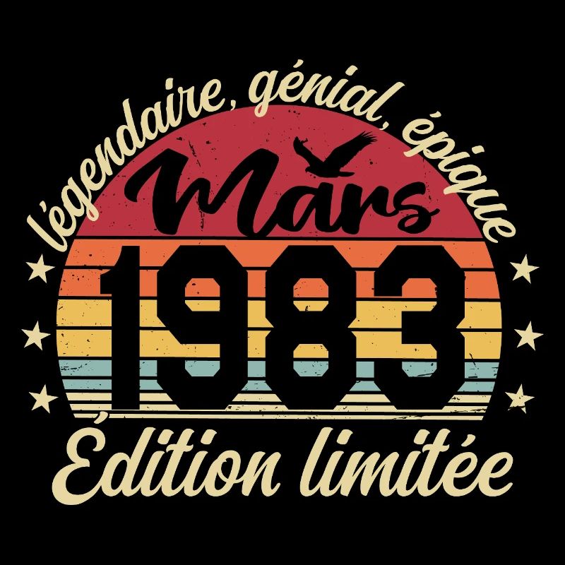 Mars 1983 43 ans Cadeau Anniversaire Mars 1983