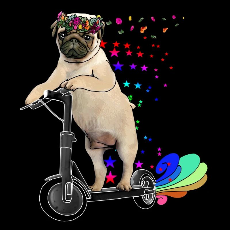 Mobylette avec couronne de fleurs sur Escooter Electricscooter