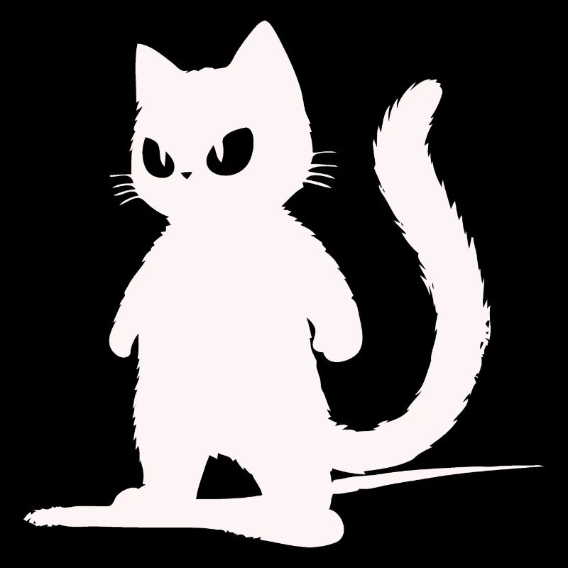 Conception de silhouettes de chat blanc cool