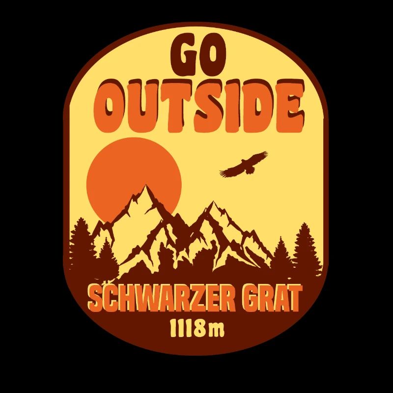 berge mit bäumen schwarzer Grat