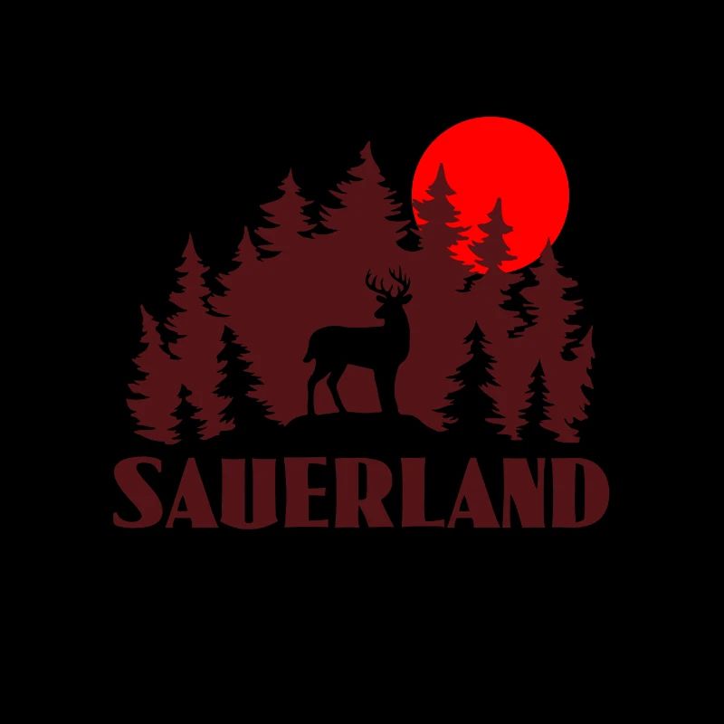 Cerf du Sauerland Coucher de soleil