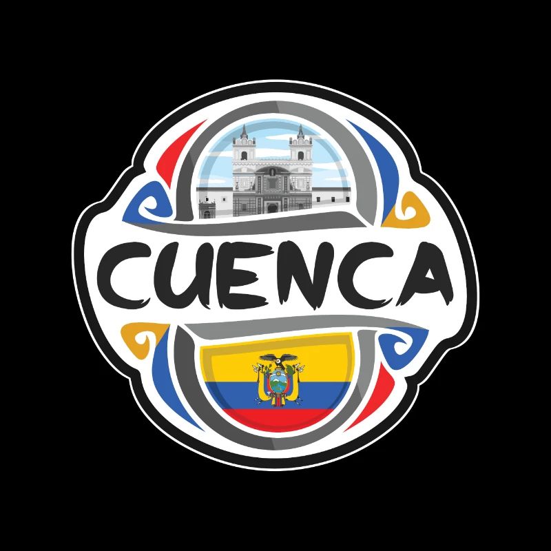 Cuenca Equateur Drapeau Badge Voyage Souvenir Timbre
