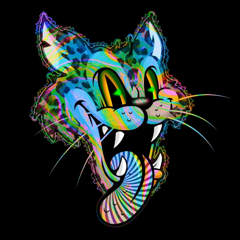 Leopard Comic Psychedelisch