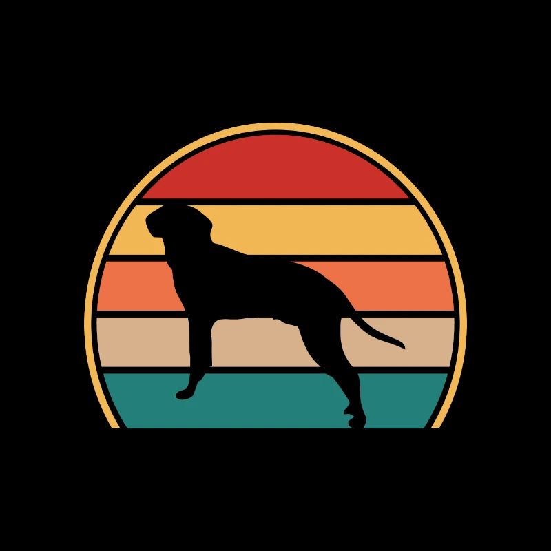 Braque Saint Germain Dog Silhouette Retro Sunset