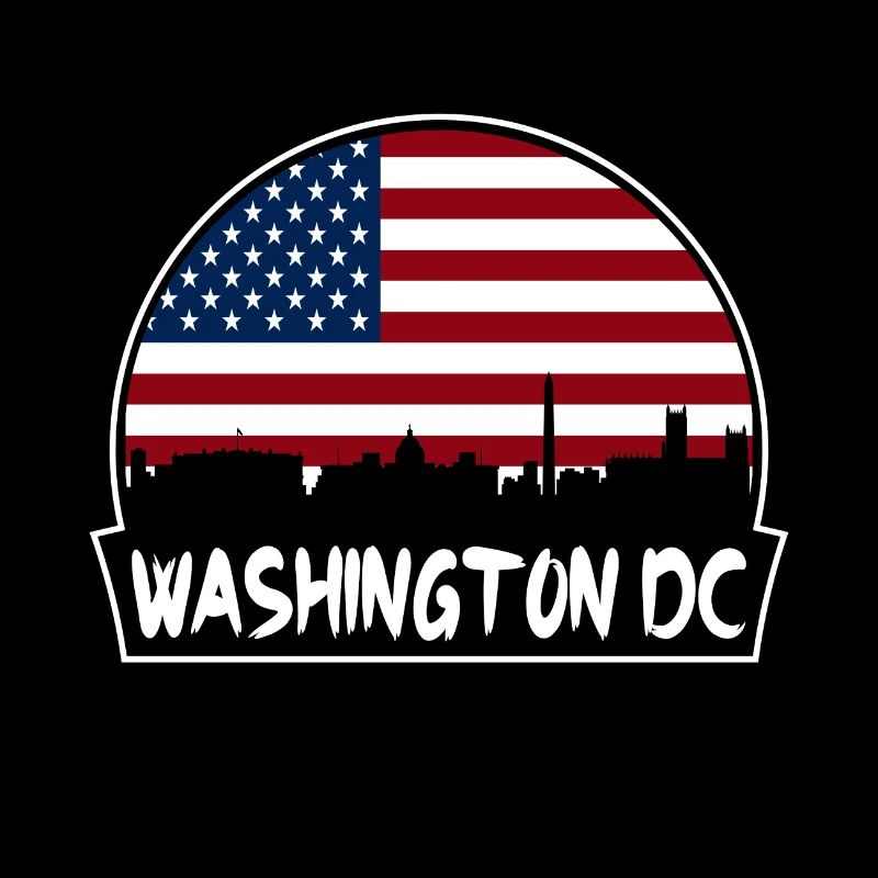 Washington Dc Washington États-Unis Flag Skyline Silhouet
