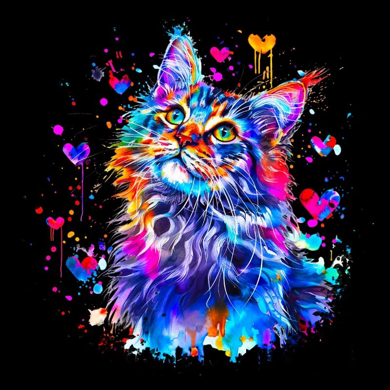 Chat , chaton, maine coon