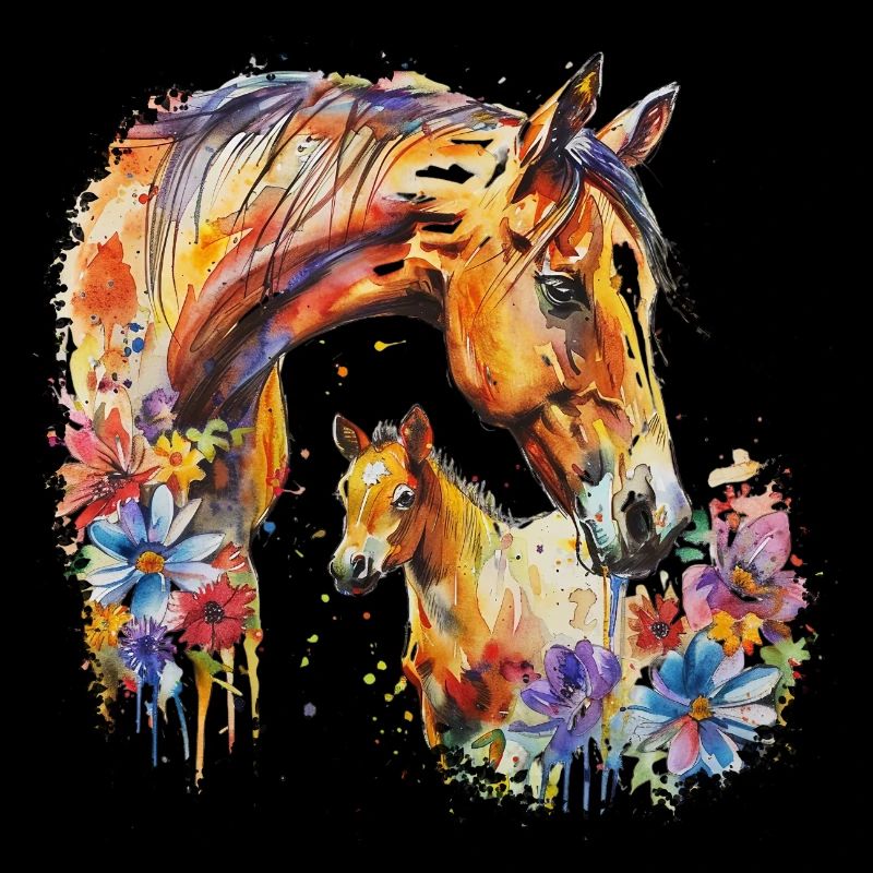 Cheval avec son poulain