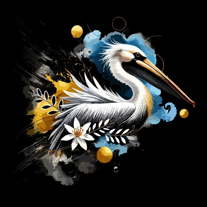 Pelican aquarelle coloré