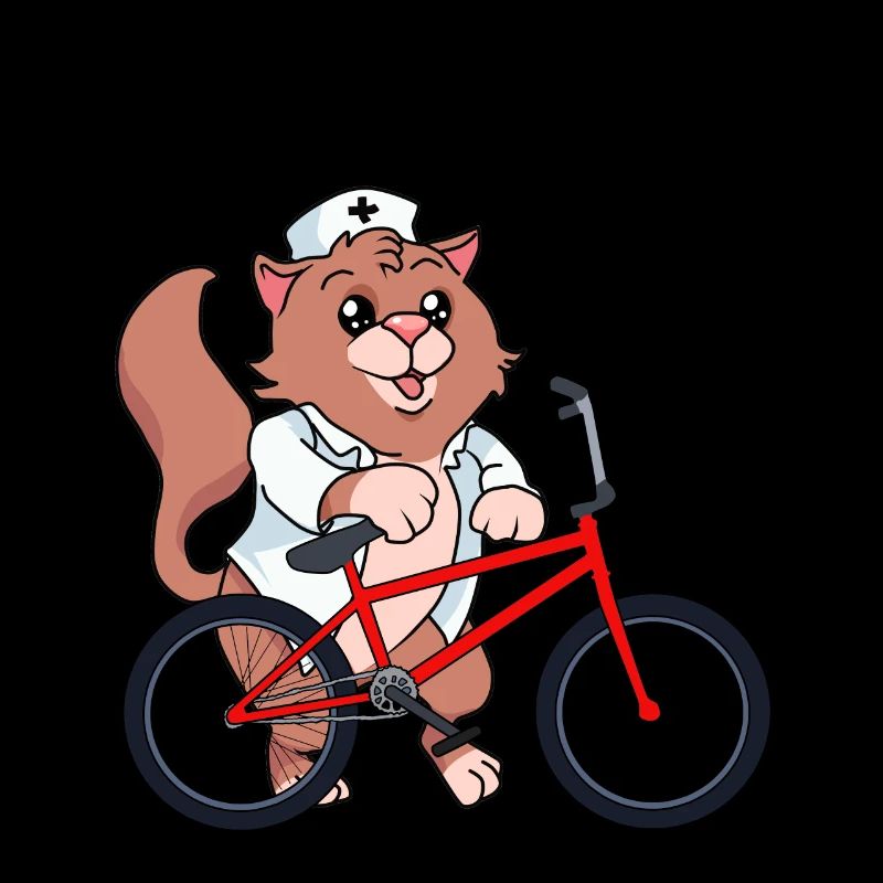 Krankenschwester Katze Notruf BMX Einsatz Rad Arzt