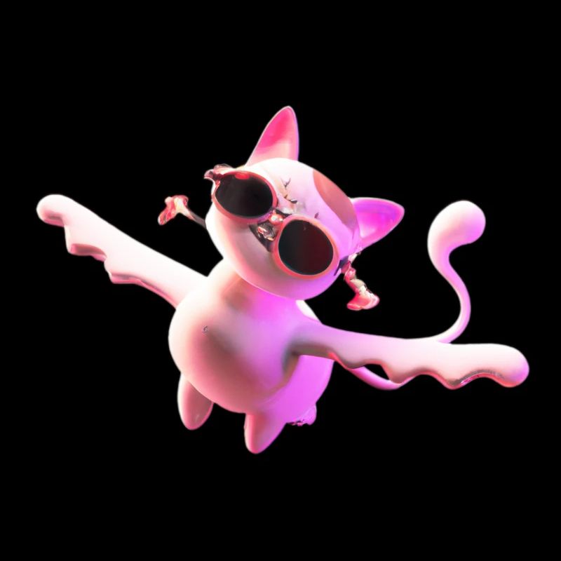 Créature de chat volant avec des lunettes de soleil