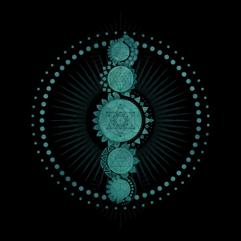 La transcendance sarcelle du cube de Metatron dans la géométrie sacrée