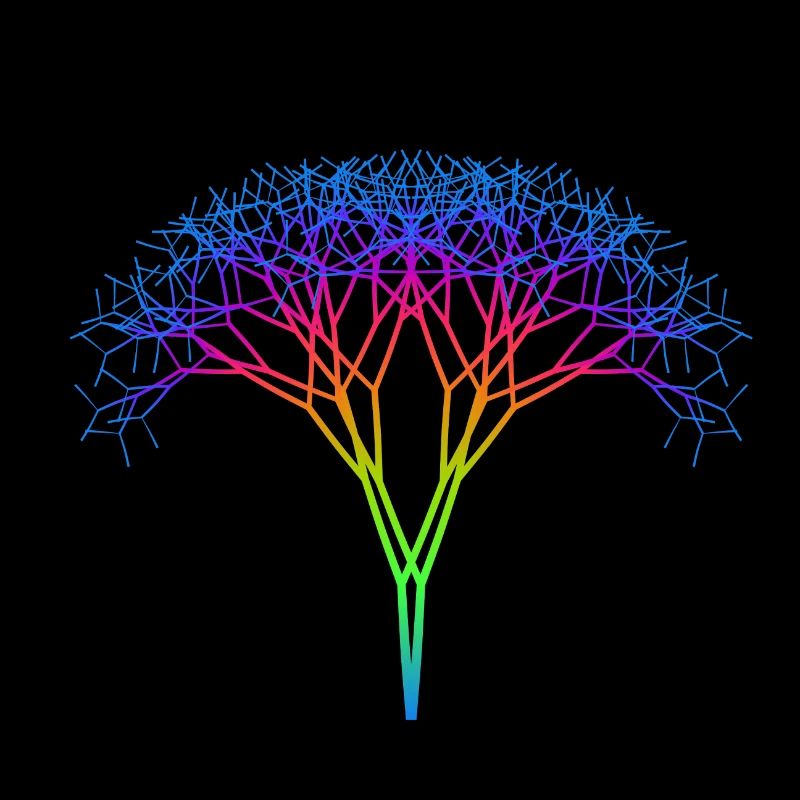 Tree with rainbow spectrum