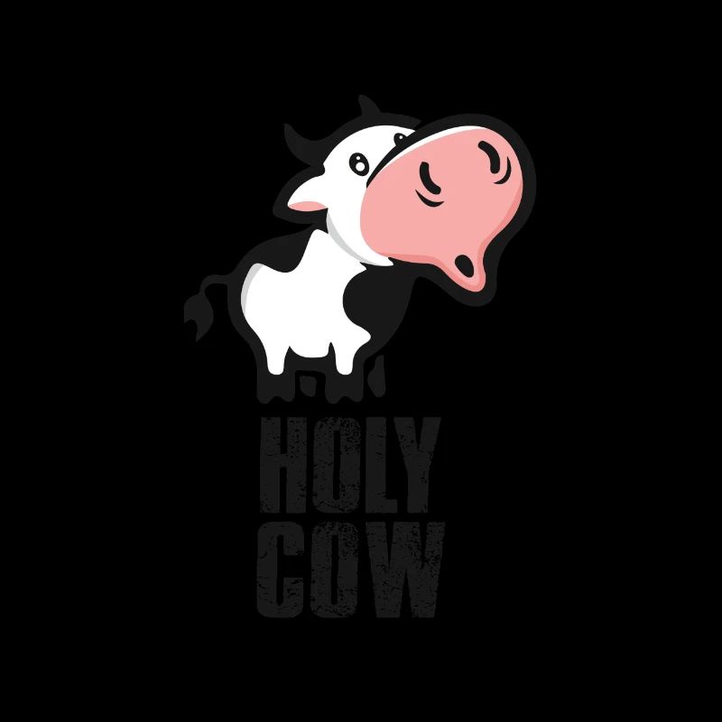 Conception de style de bande dessinée de vache drôle de vache sacrée