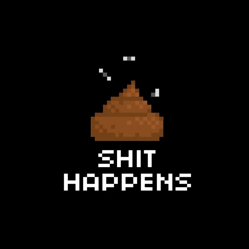 Shit Happens Nerd T-Shirt 8 bit geek shit tee