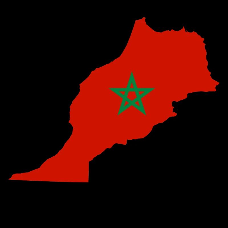 Morocco flag map gift idea