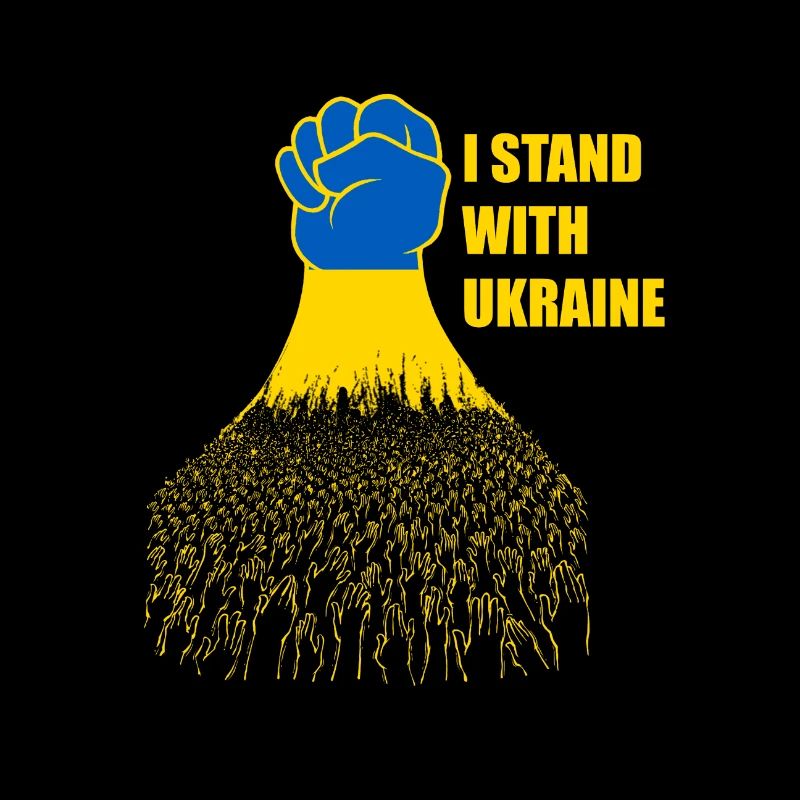 Ich stehe mit der ukrainischen Ukrainischen Flagge Unterstützung