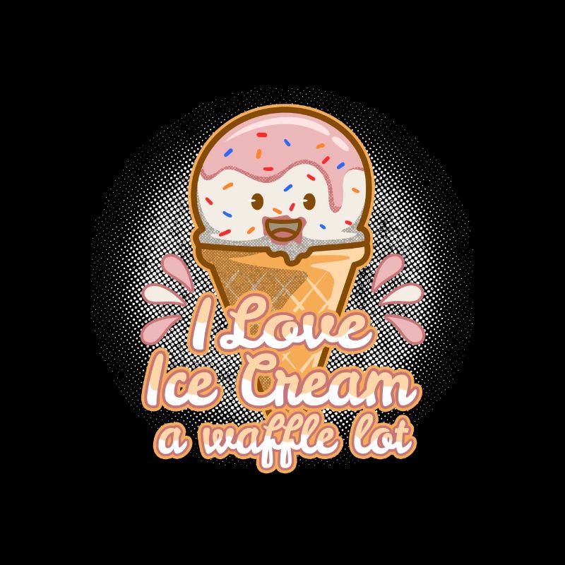 J’aime la crème glacée beaucoup gaufre