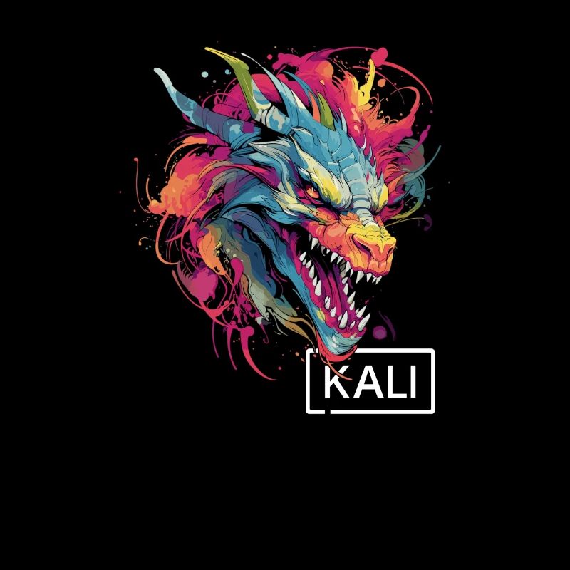 Buntes Kali Linux Drachen-Design für DevOps &