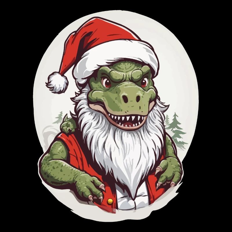 Festlicher Weihnachtsmann Dinosaurier Spaß