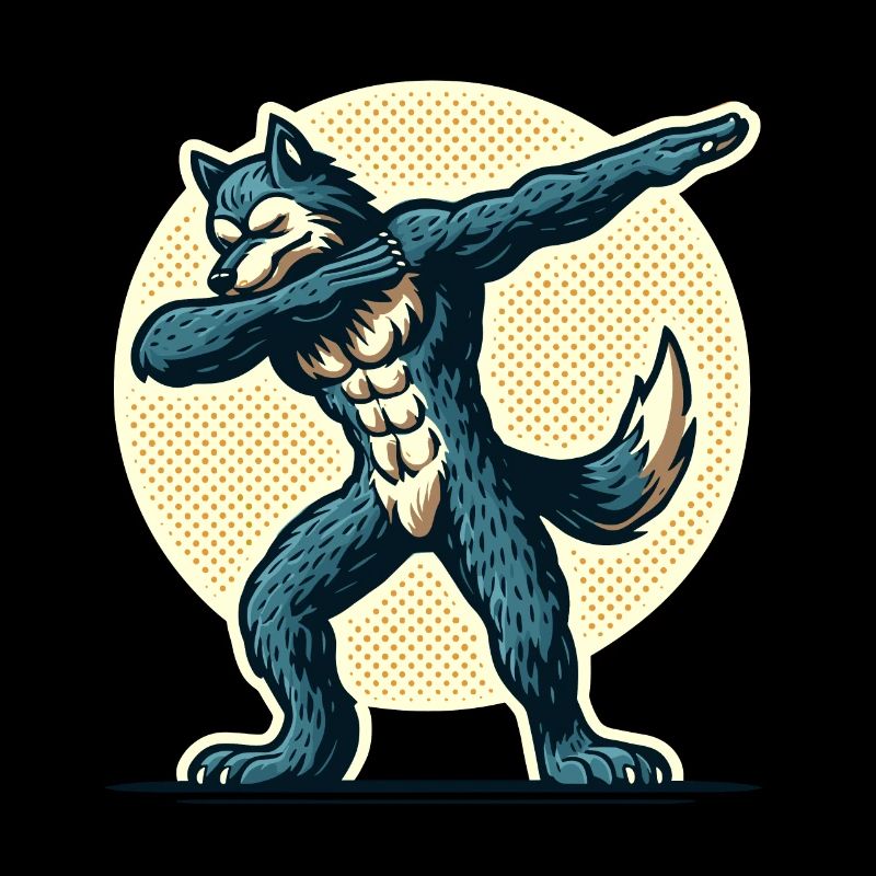 Dabbing Werewolf Funny Dabbing Design Full Moon