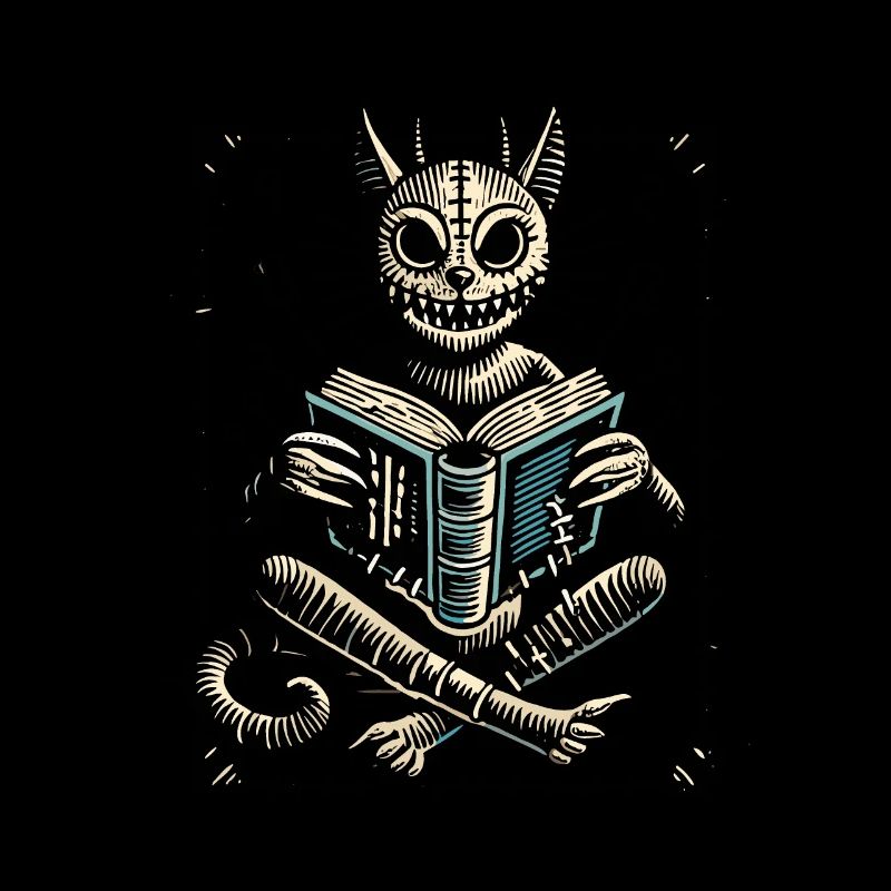 Creepy Cat Mage Dark Goth Cat