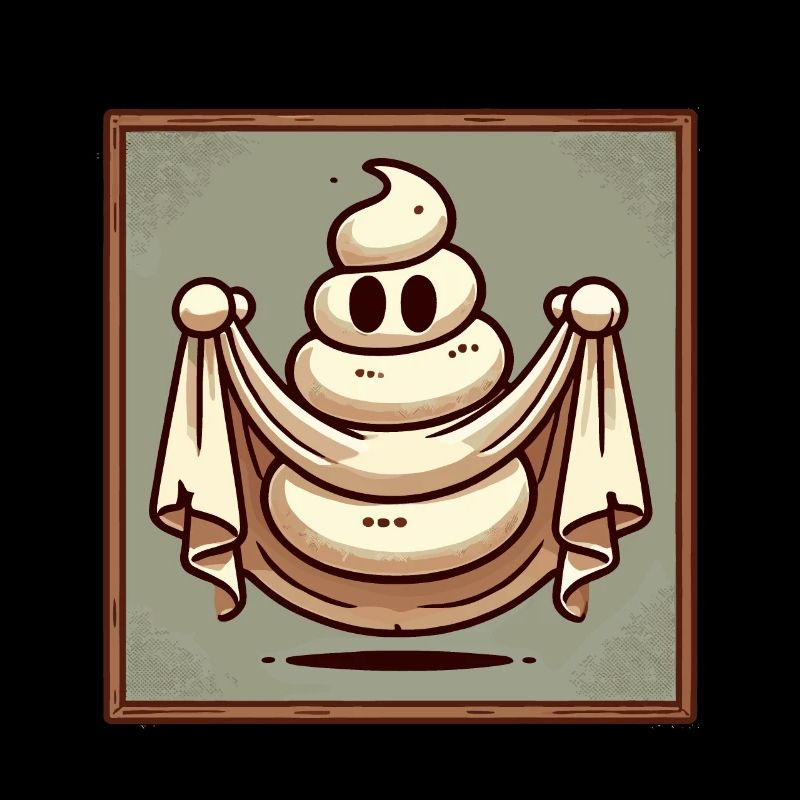 Drôle Caca Pile Ghost Bull Feuille Caca