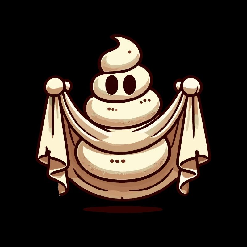 Drôle Caca Pile Ghost Bull Feuille Caca