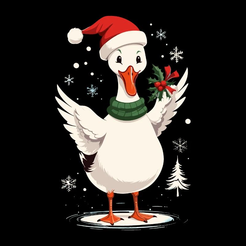 Christmas duck with Christmas hat