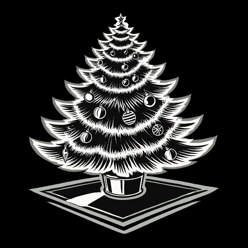 Christmas tree with baubles for festive