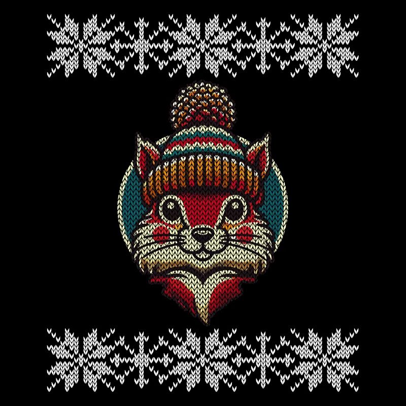 Winterlicher Strickstil Eichhörnchen Mit Mütze