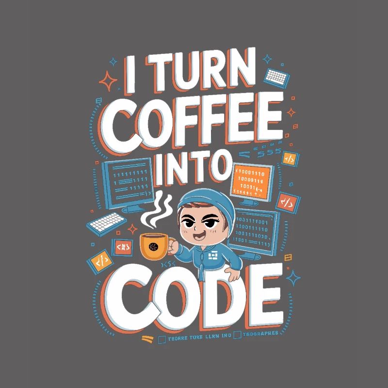 Café et Code – Conception de programmeur amusant
