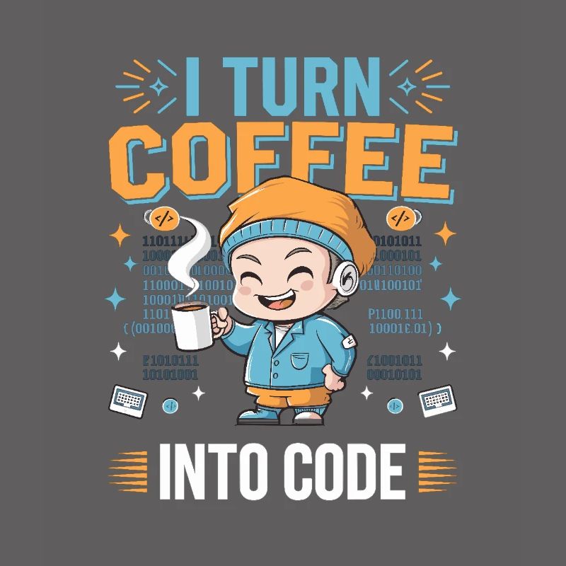 Je transforme le café en code – Funny IT design