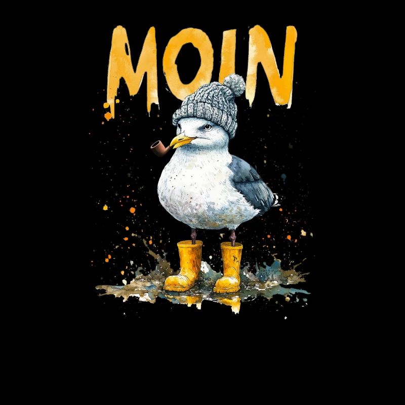 Seaman Seagull dans la mer des Wadden avec Moin