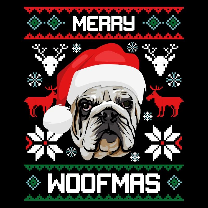 Pull moche de chien de bouledogue anglais Merry Woofma