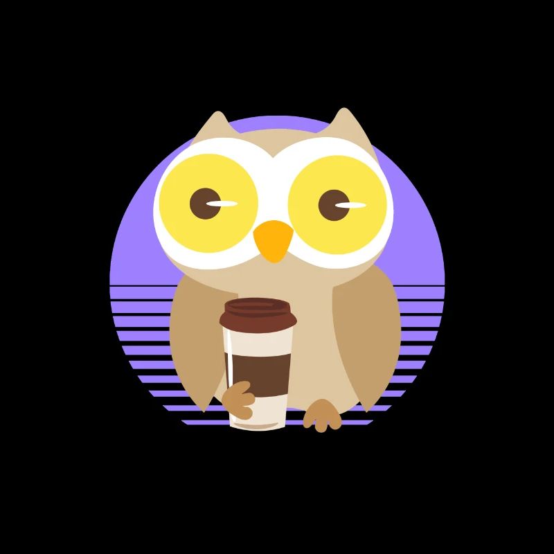 Kaffee Eule Uhu Müde Trinken Lustig