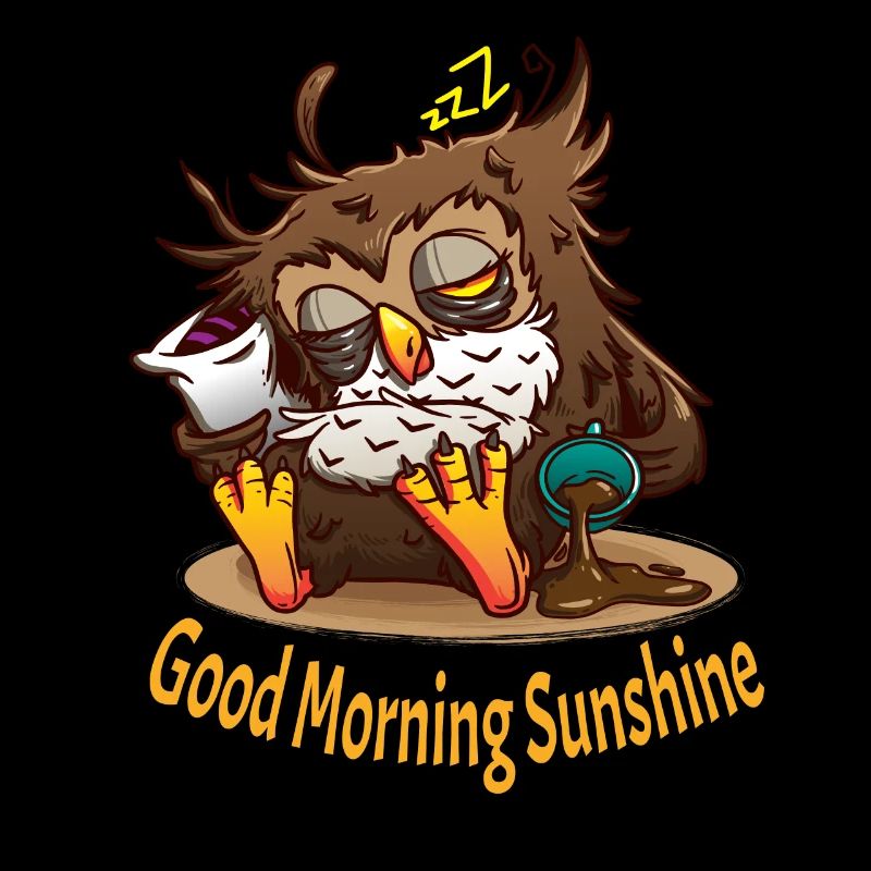 Eule Bild, good morning sunshine, Morgenmuffel