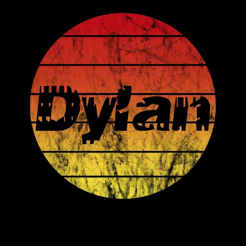 Name Dylan at sunset Vintage sun