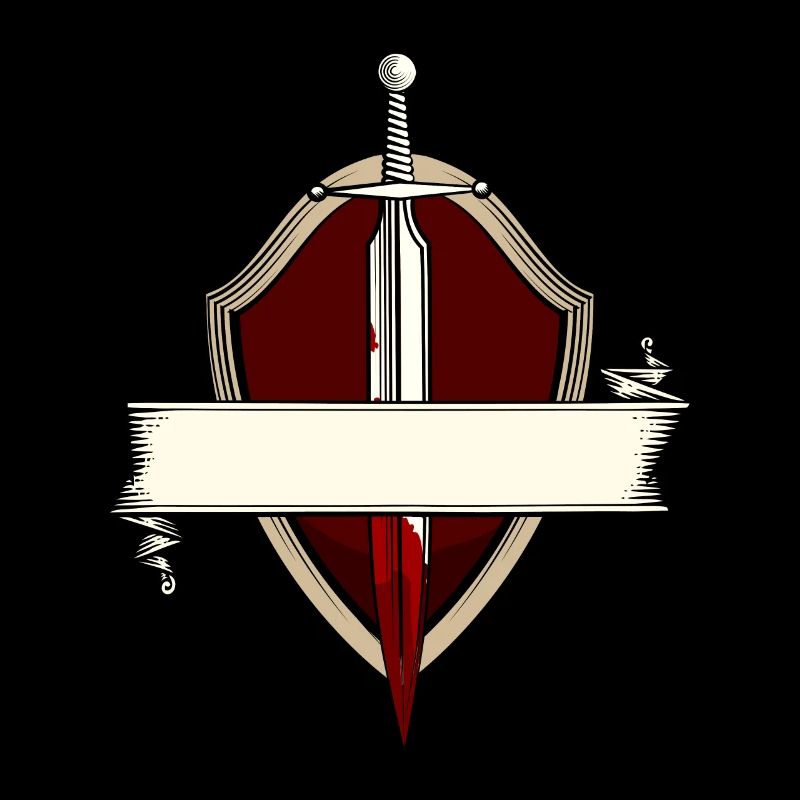 Épée bannière blason médiéval combat à l'épée