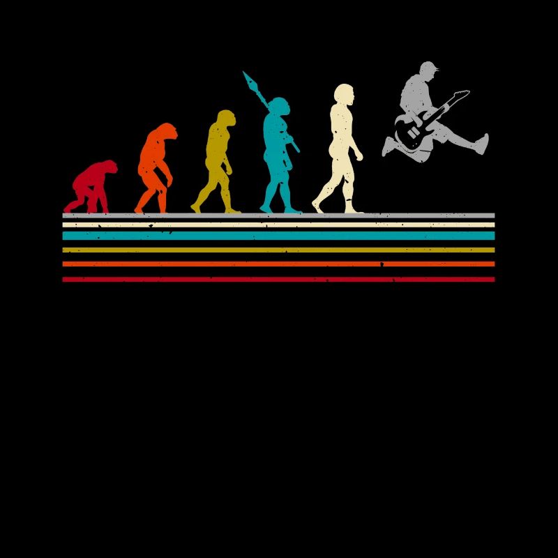 Guitar Evolution Rocker Musician Rock And Roll Gui